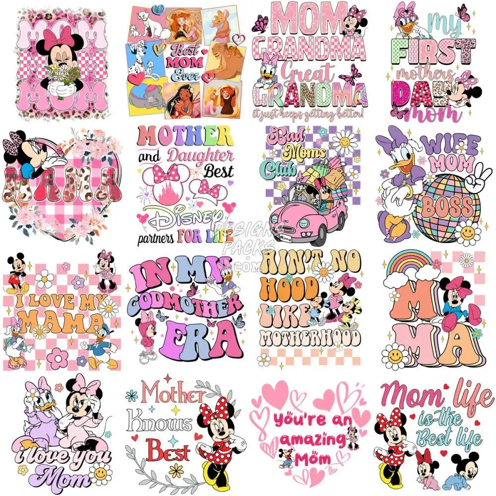 45 Cartoon Mom Mother's Day Designs Bundle PNG
