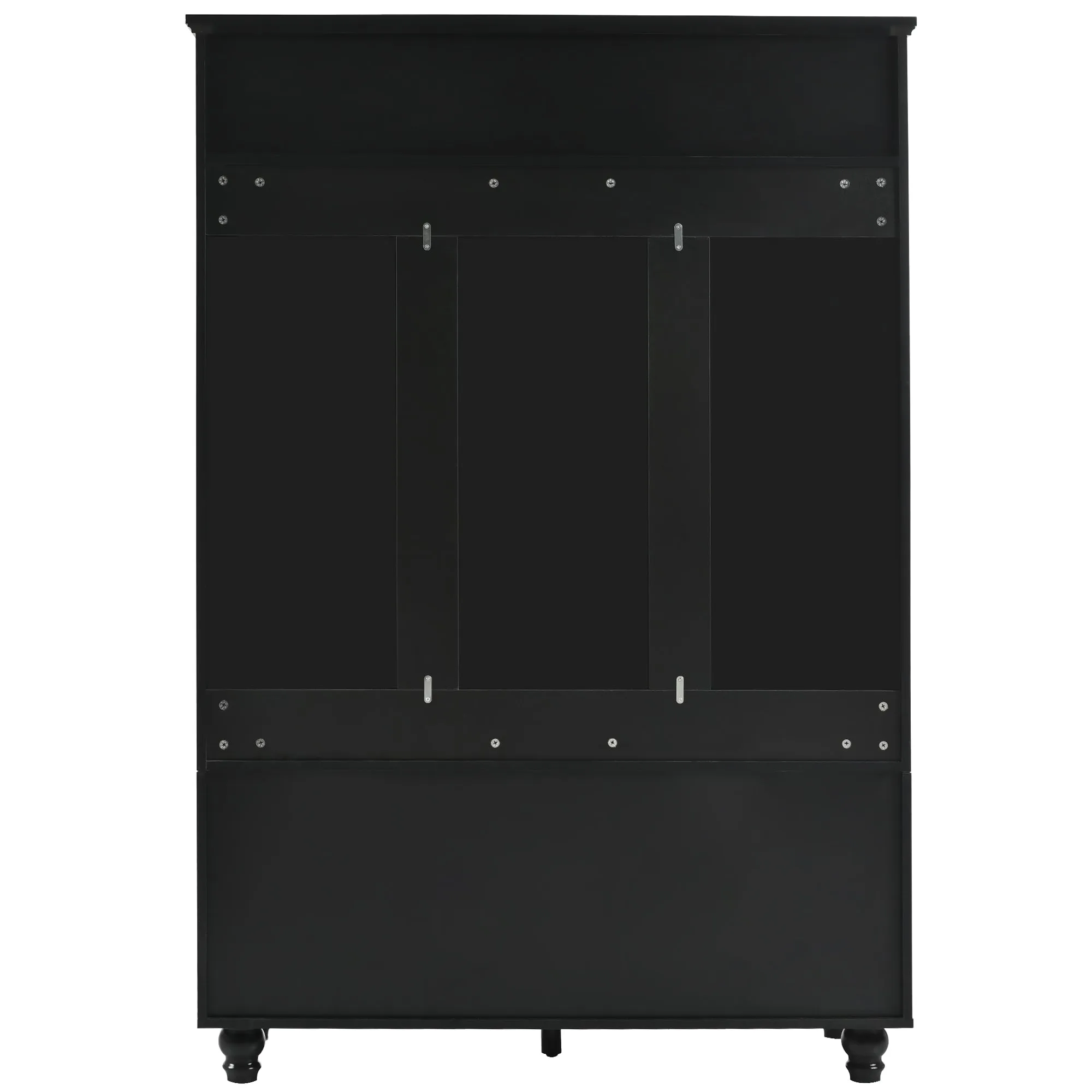 5-In-1 Entryway Bench with Shutter Doors, Coat Rack, Cushion & 4 Hooks, 47.2'' Hall Tree Storage Bench for Hallway & Living Room