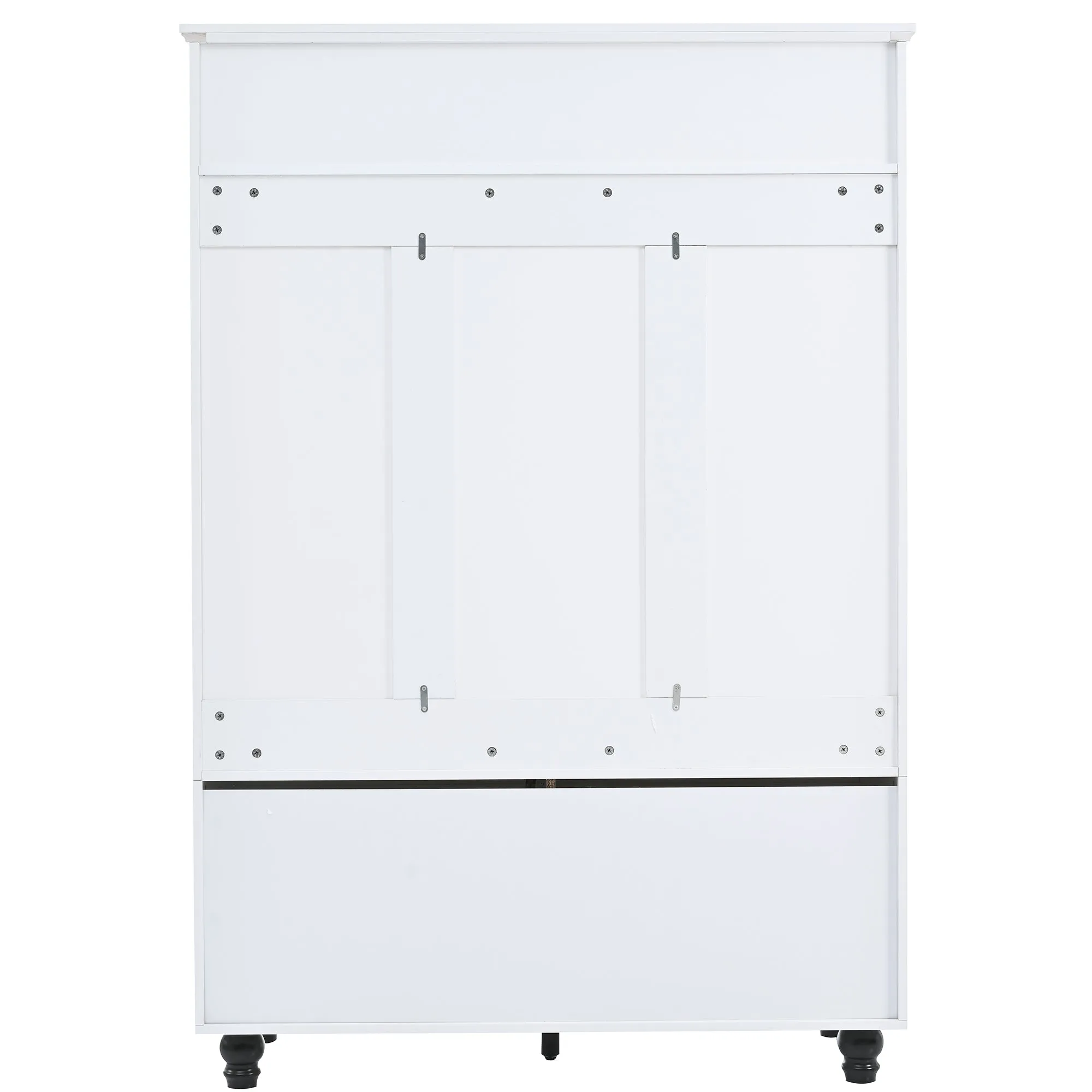 5-In-1 Entryway Bench with Shutter Doors, Coat Rack, Cushion & 4 Hooks, 47.2'' Hall Tree Storage Bench for Hallway & Living Room