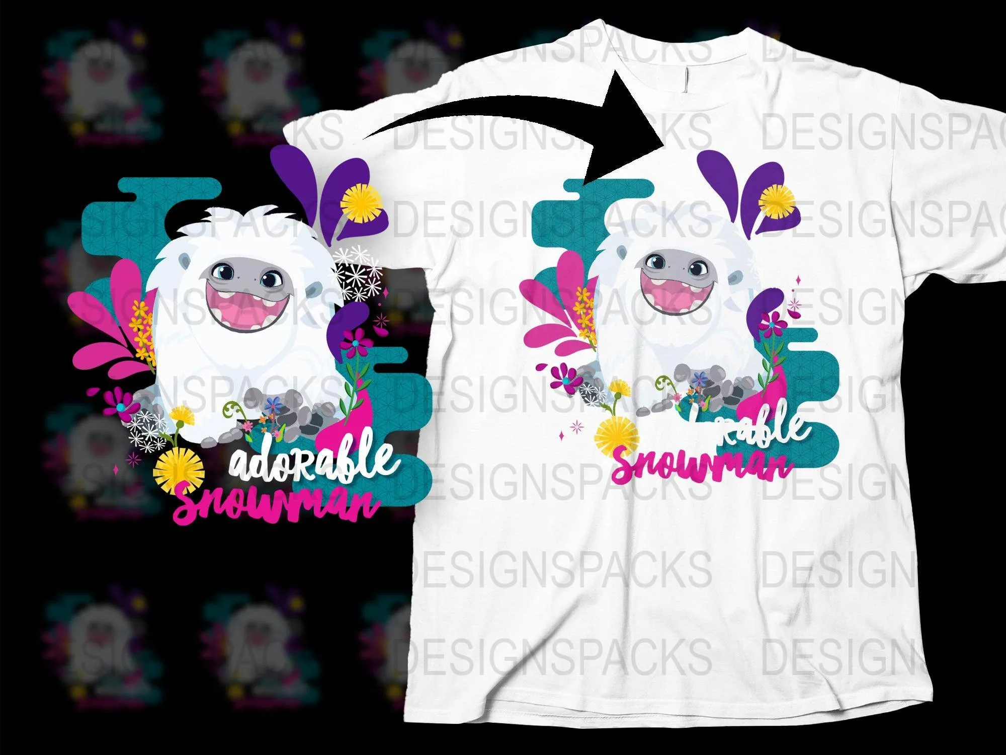 Adorable Snowman Happy Design Graphic Png Digital Download