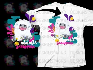 Adorable Snowman Happy Design Graphic Png Digital Download