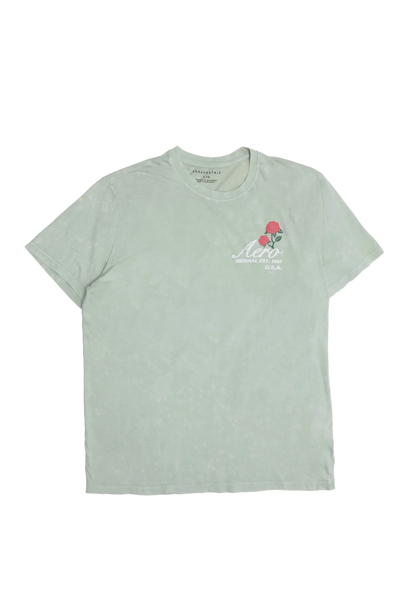AERO Rose Graphic Acid Wash Tee