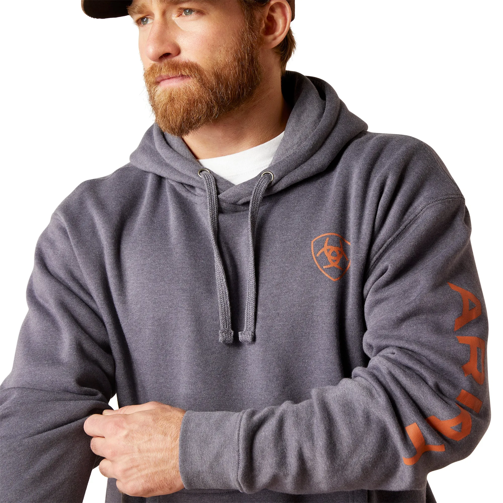 Ariat Men's Odyssey Grey Heather Logo Hoodie 10046166