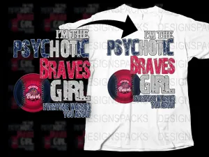Atlanta Braves Psychotic Braves Girl Png Digital Download
