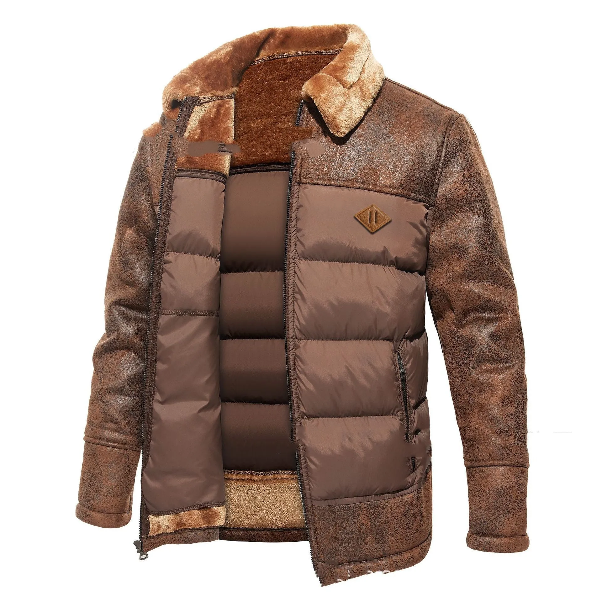 Autumn & Winter Fur Integrated Fashionable Jacket For Men