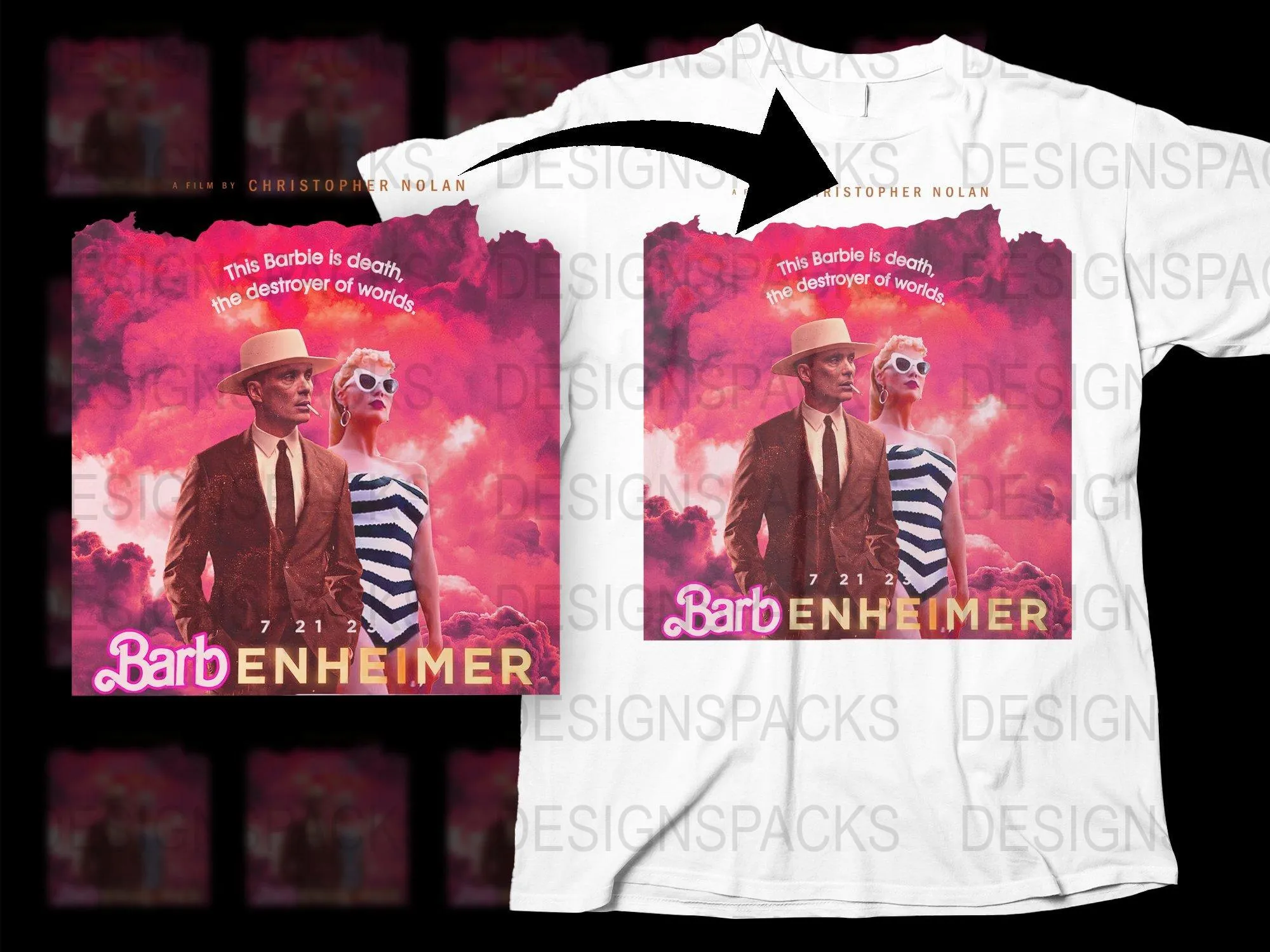 Barb and Oppenheimer Parody Png Digital Download