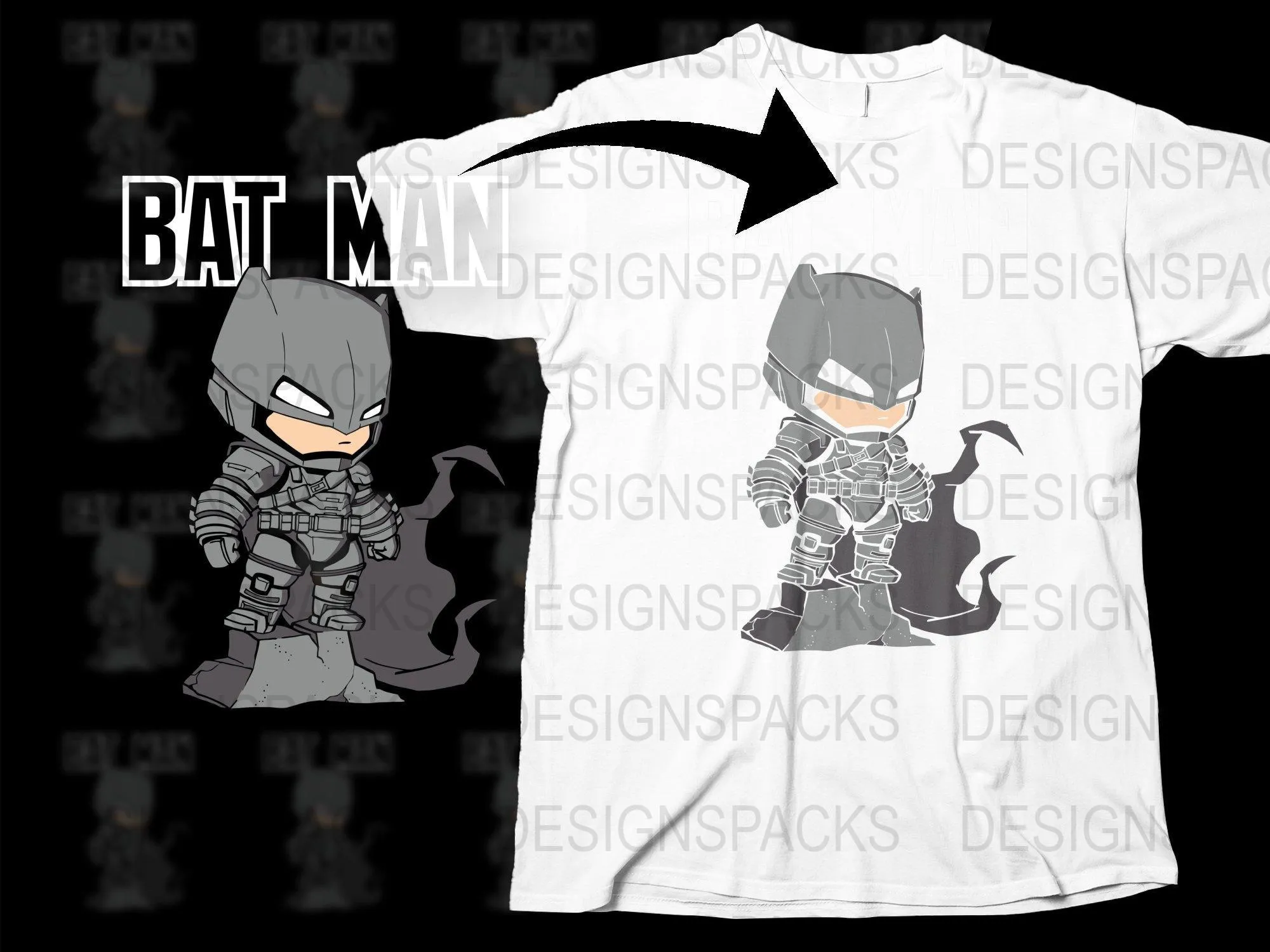 Batman Armored Cute Graphic Png Digital Download