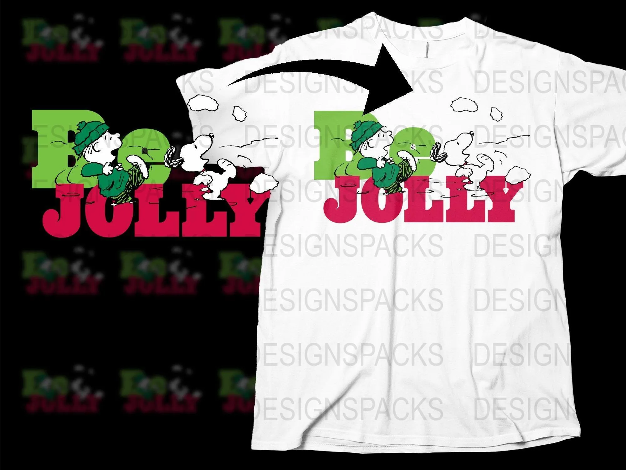 Be Jolly With Snoopy Christmas Png Digital Download