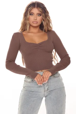 Best Of The Bunch Ribbed Sweater - Chocolate