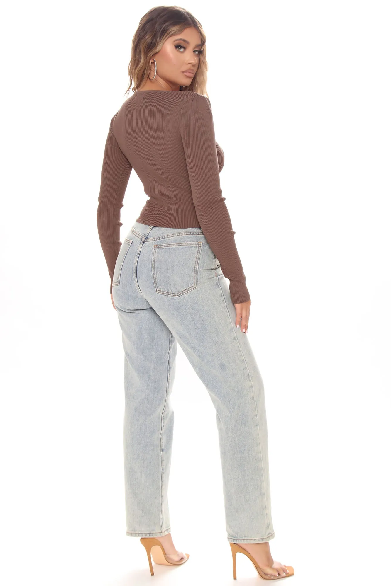 Best Of The Bunch Ribbed Sweater - Chocolate