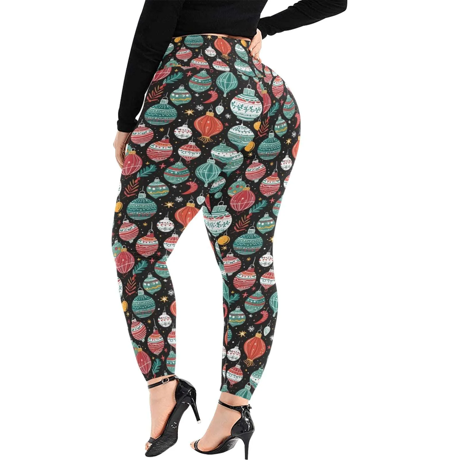 Big Ornament Women's Plus Size High Waited Leggings Women's High Waist Leggings(Plus Size)(ModelL45)