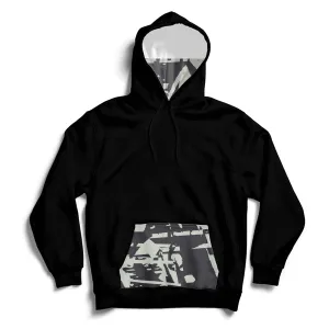 Black And White Unisex Pocket Hoodie