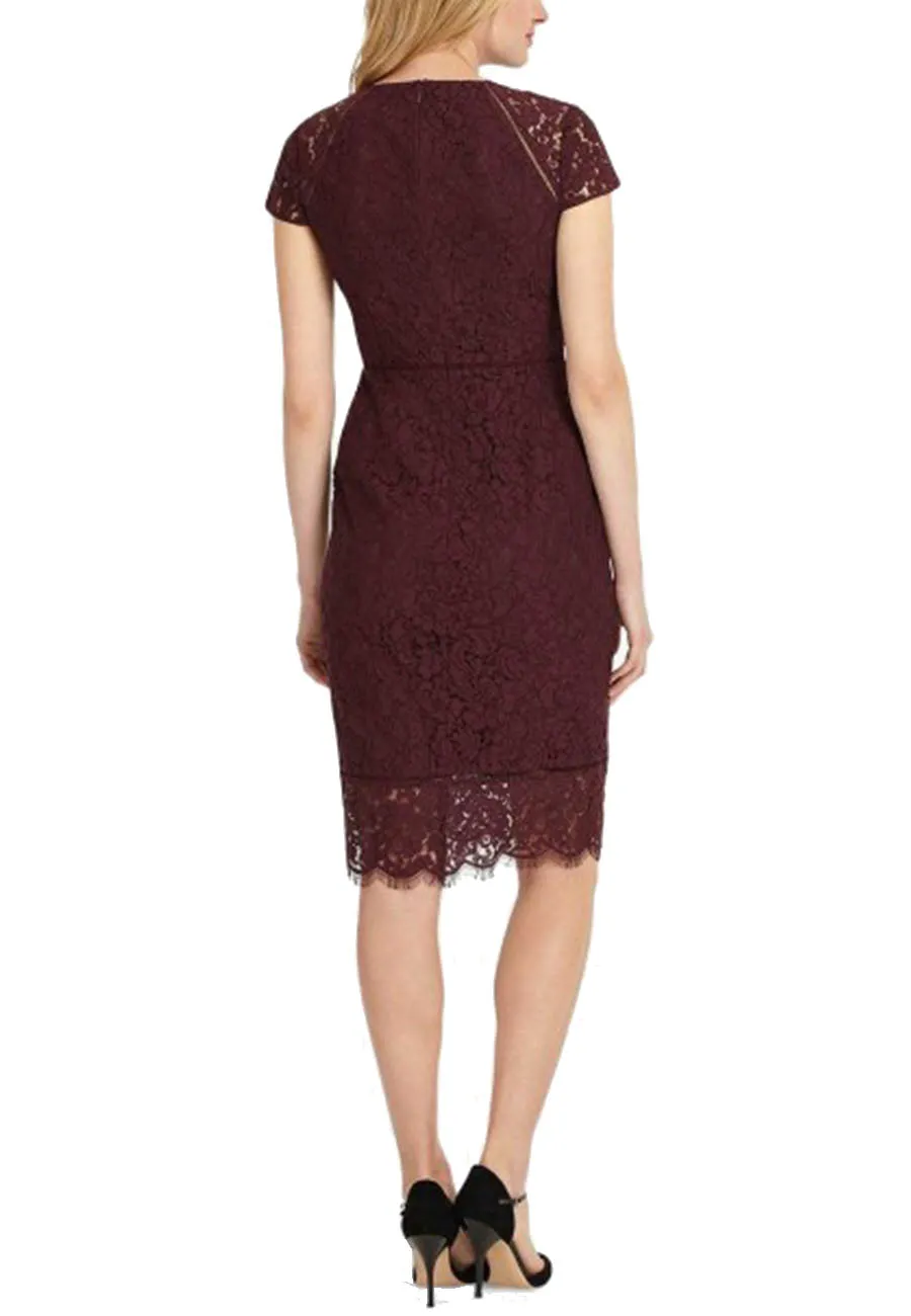 Burgundy Dana Lace Midi Dress