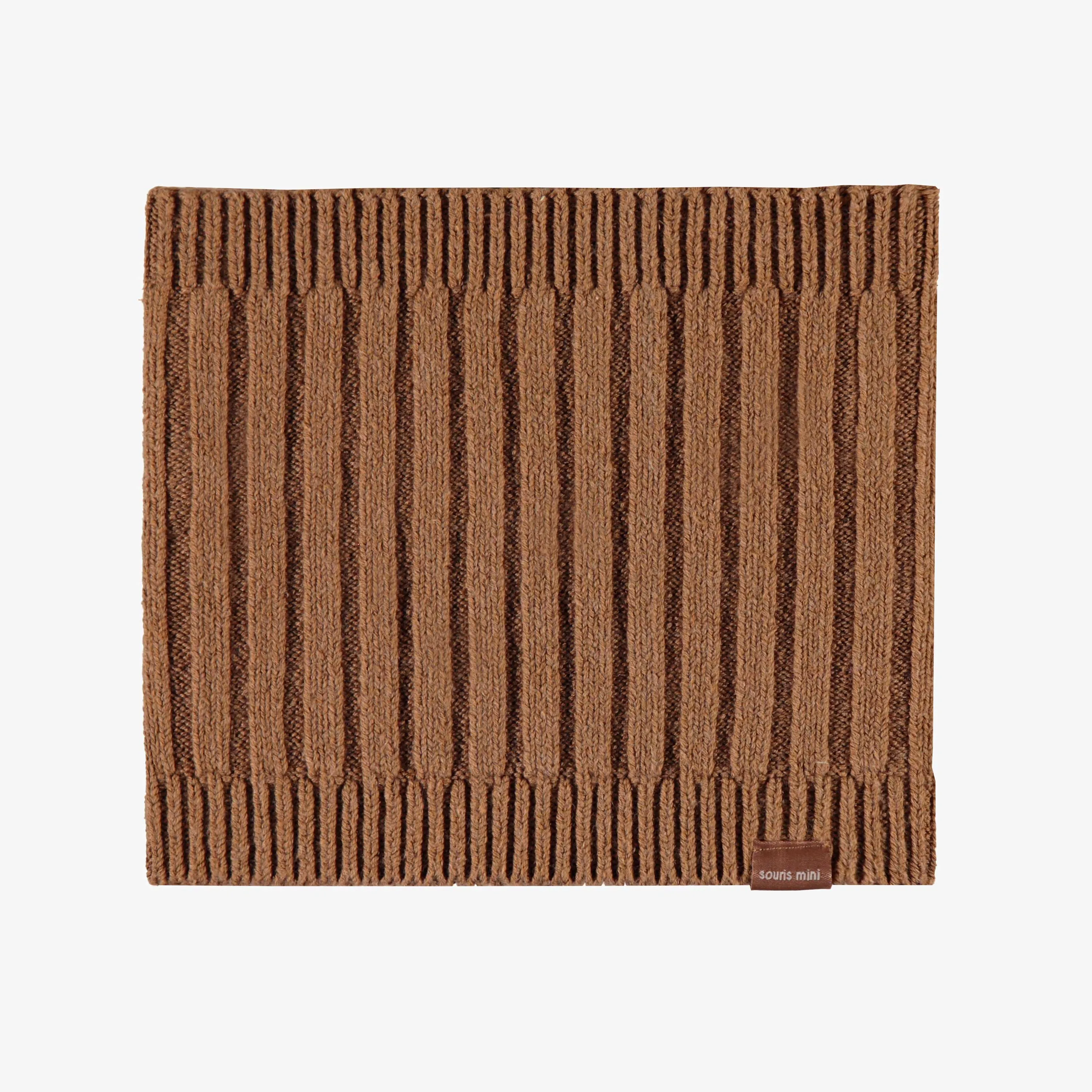 Cache-cou en tricot brun, enfant || Brown knitted neck warmer, child
