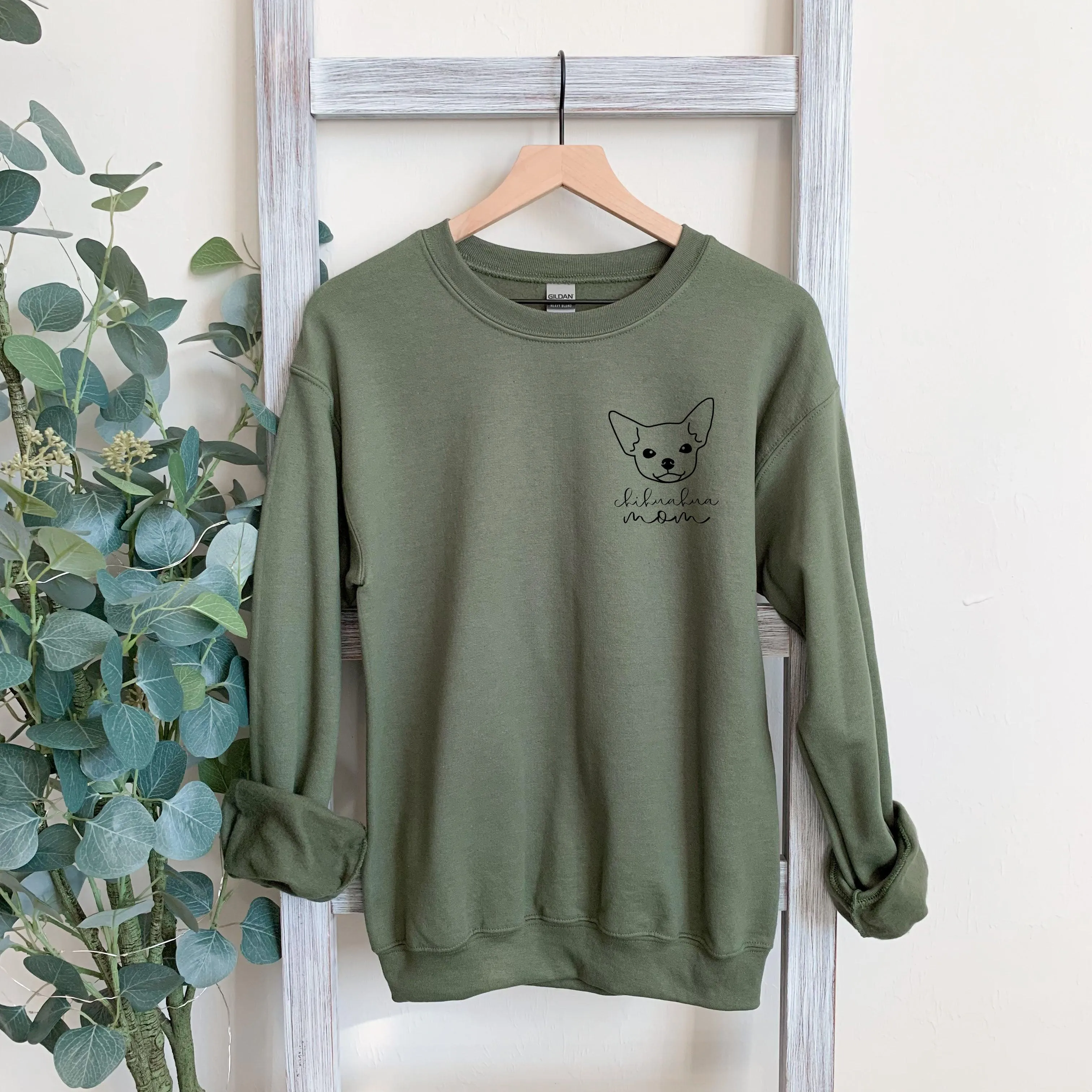 Chihuahua mom Classic Soft Sweatshirt (Left Chest)