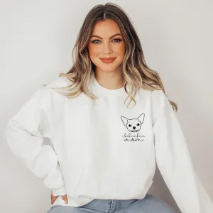 Chihuahua mom Classic Soft Sweatshirt (Left Chest)