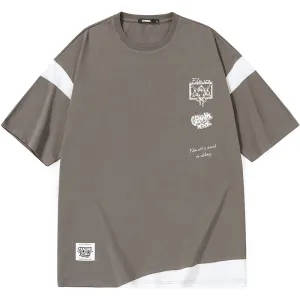 Color Block Cartoon Film Print T-Shirt