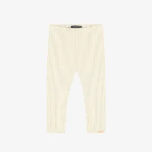 CREAM RIBBED KNIT LONG LEGGING, BABY
