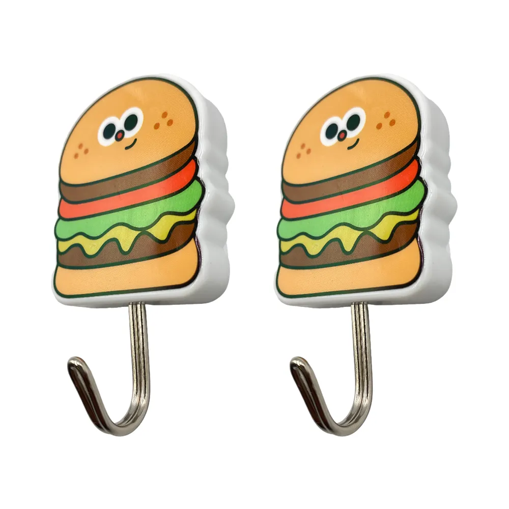 Cute Fast Food Hamburger Design Wall Mounted Hooks My-665-3