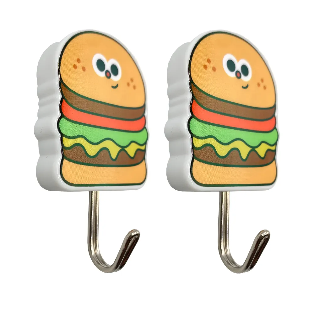 Cute Fast Food Hamburger Design Wall Mounted Hooks My-665-3