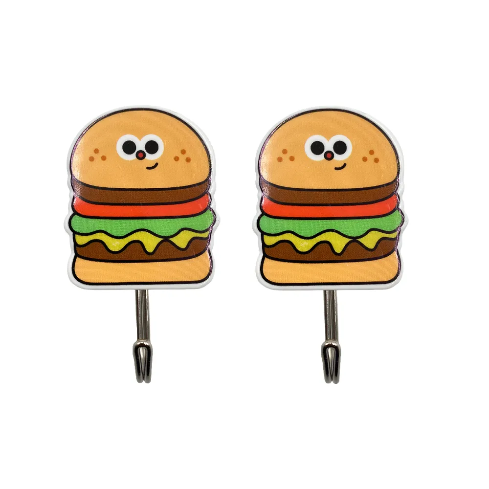 Cute Fast Food Hamburger Design Wall Mounted Hooks My-665-3