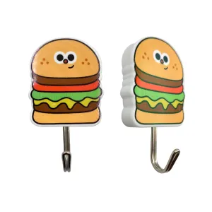 Cute Fast Food Hamburger Design Wall Mounted Hooks My-665-3