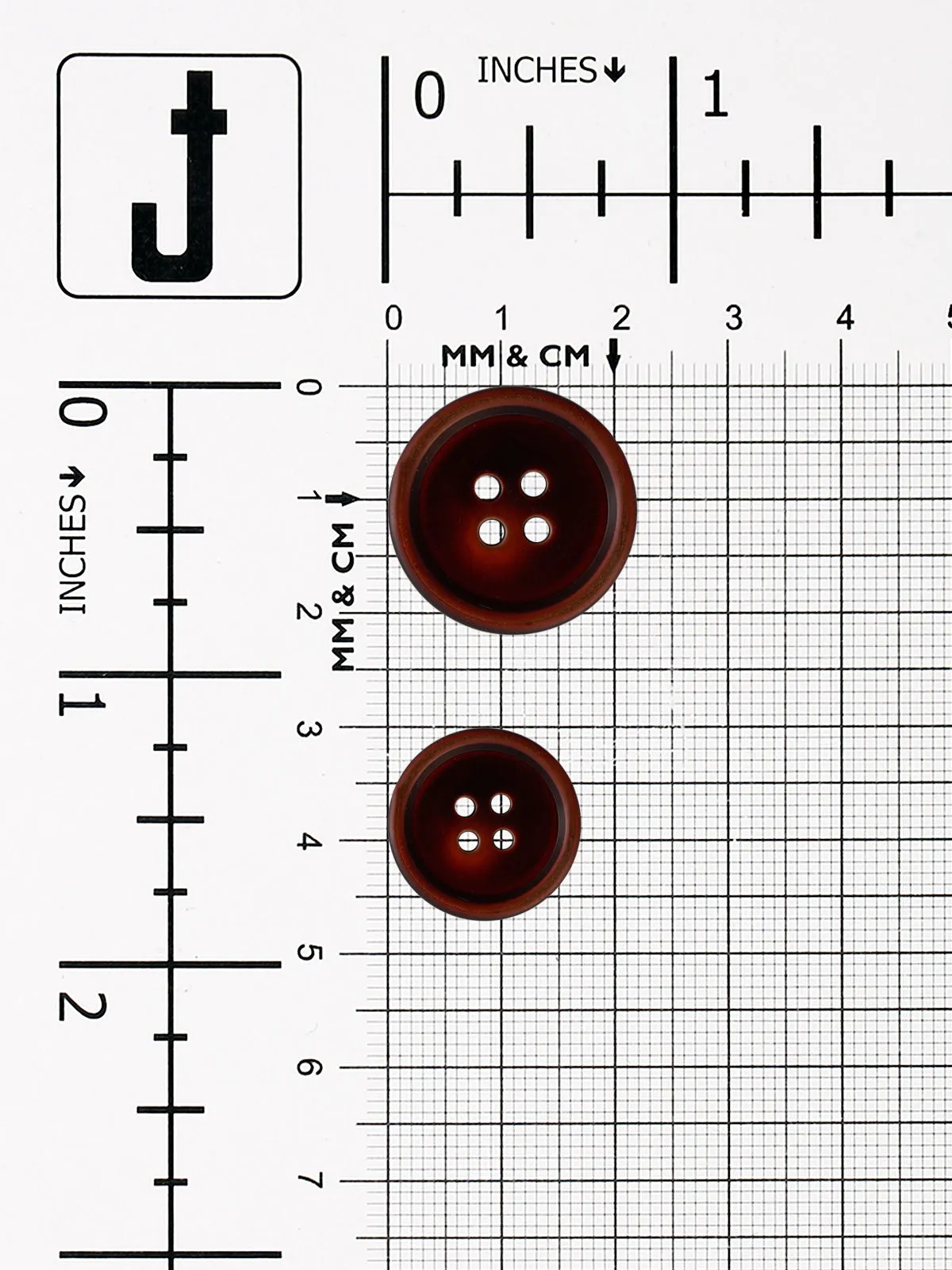 Dark Brown Shaded Round Shape 4-Hole Blazer/Coat Button