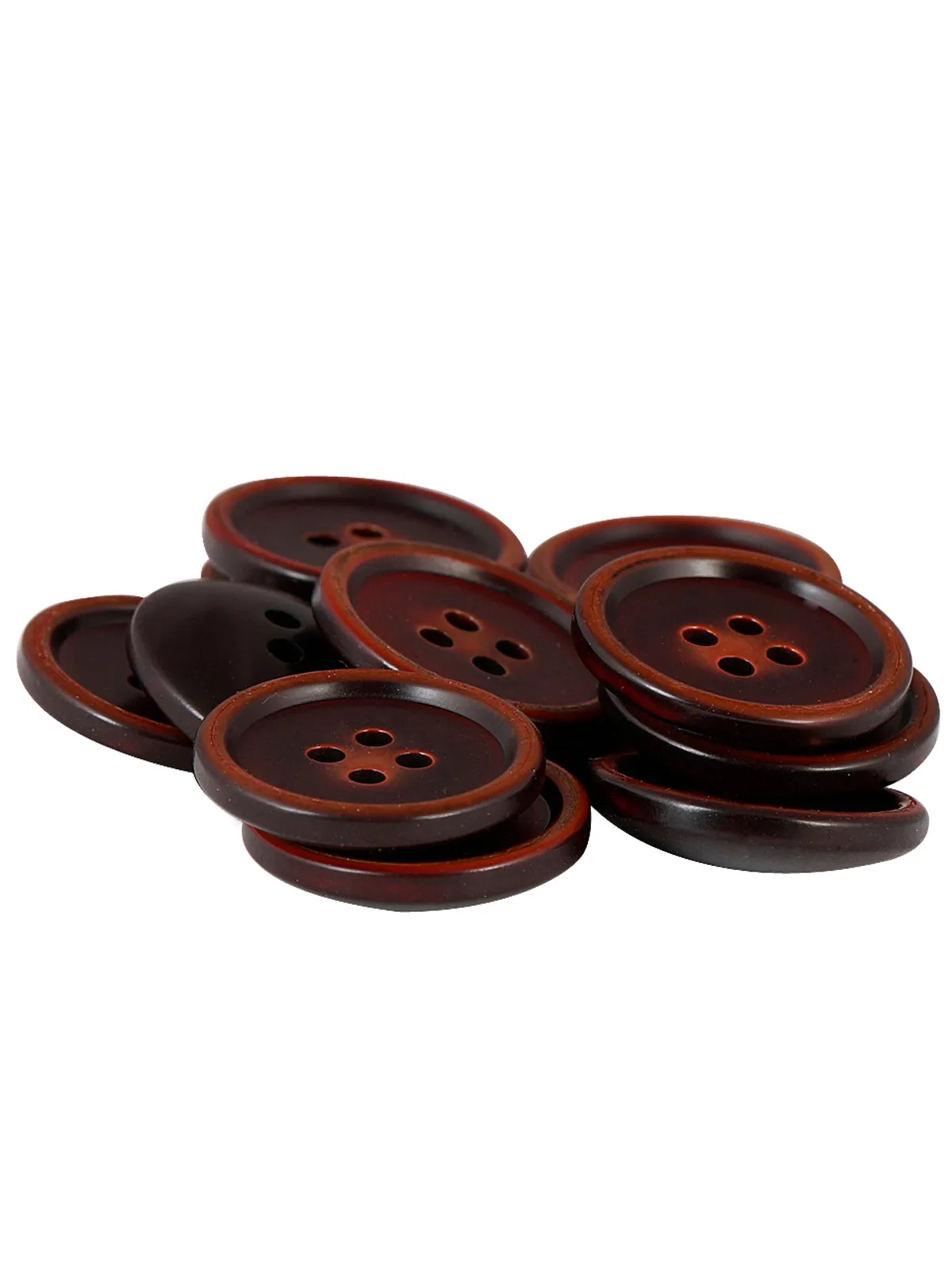 Dark Brown Shaded Round Shape 4-Hole Blazer/Coat Button