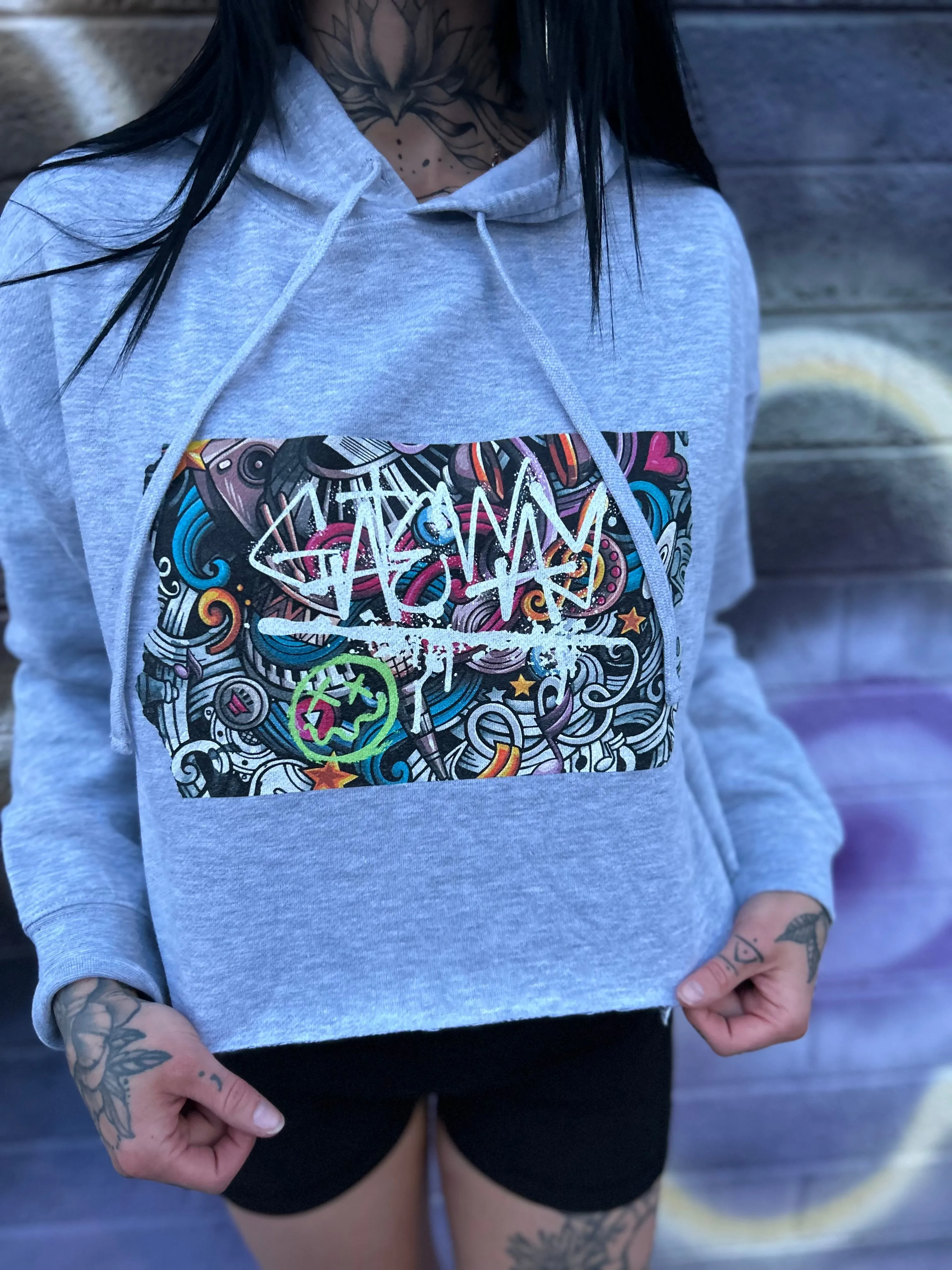 Graffiti Cropped Hoodie