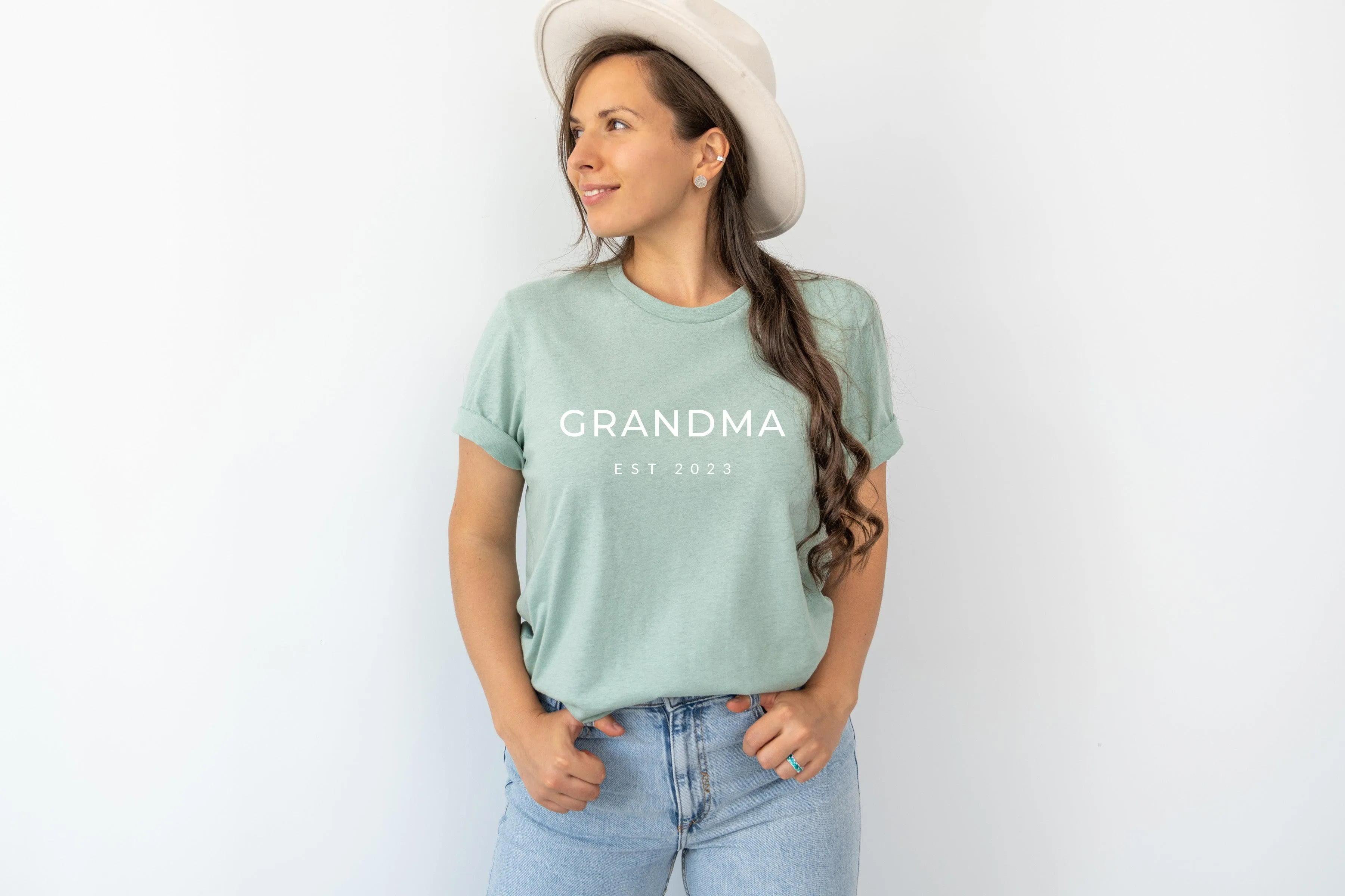 Grandma Est Year Personalization Classic Soft Short Sleeve Shirts (MONT)