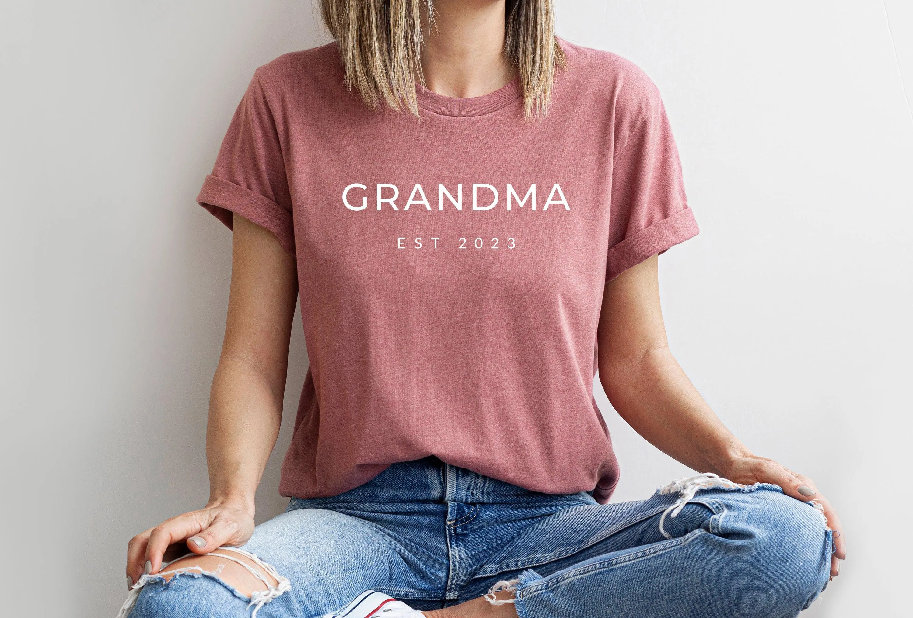 Grandma Est Year Personalization Classic Soft Short Sleeve Shirts (MONT)