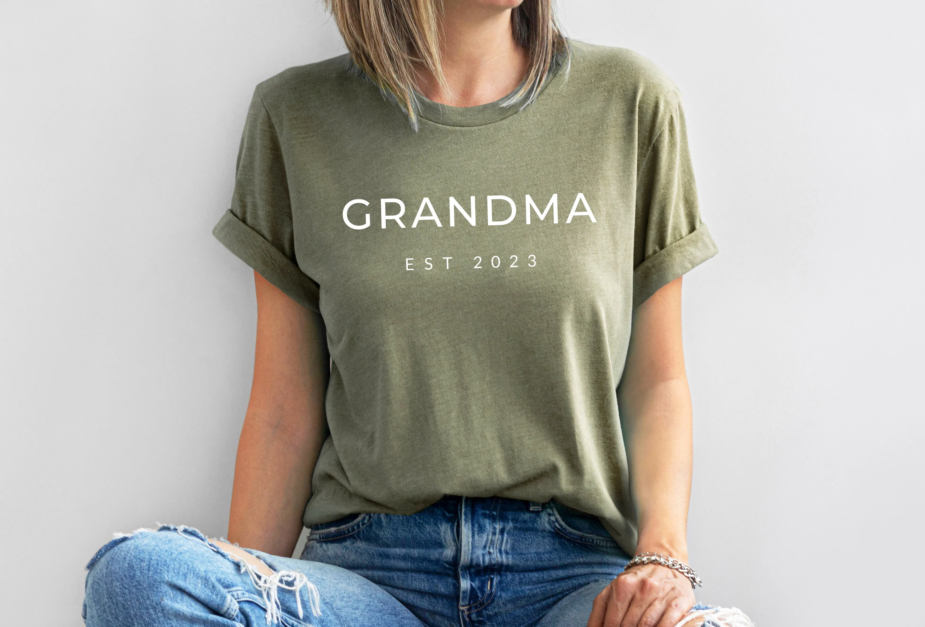 Grandma Est Year Personalization Classic Soft Short Sleeve Shirts (MONT)