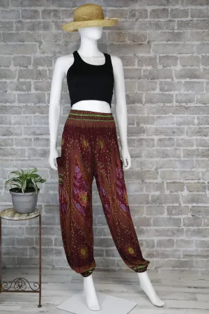 Harem Pants Women Bohemian Yoga Pants Peacock Medival pants