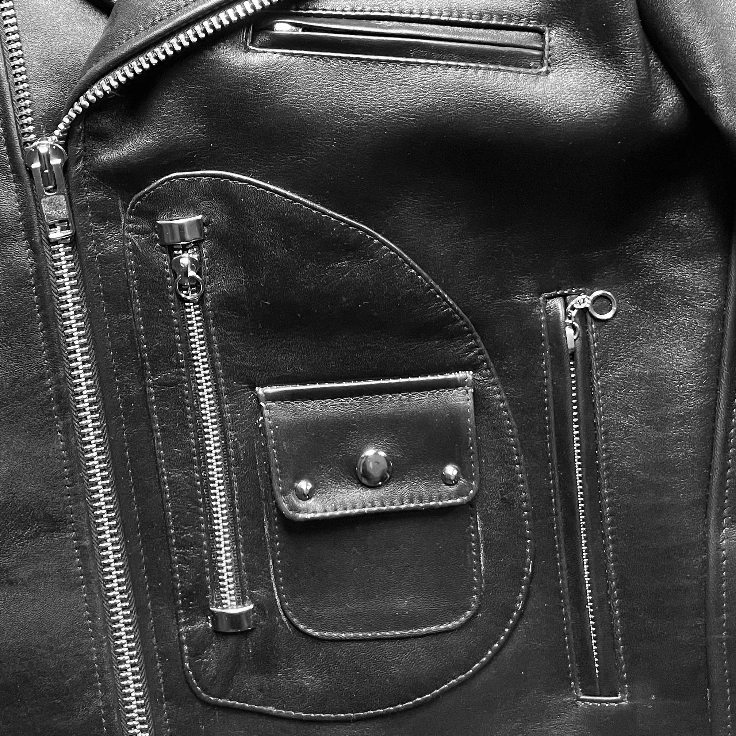 HORSEHIDE CROPPED AVENUE D BLACK LEATHER JACKET