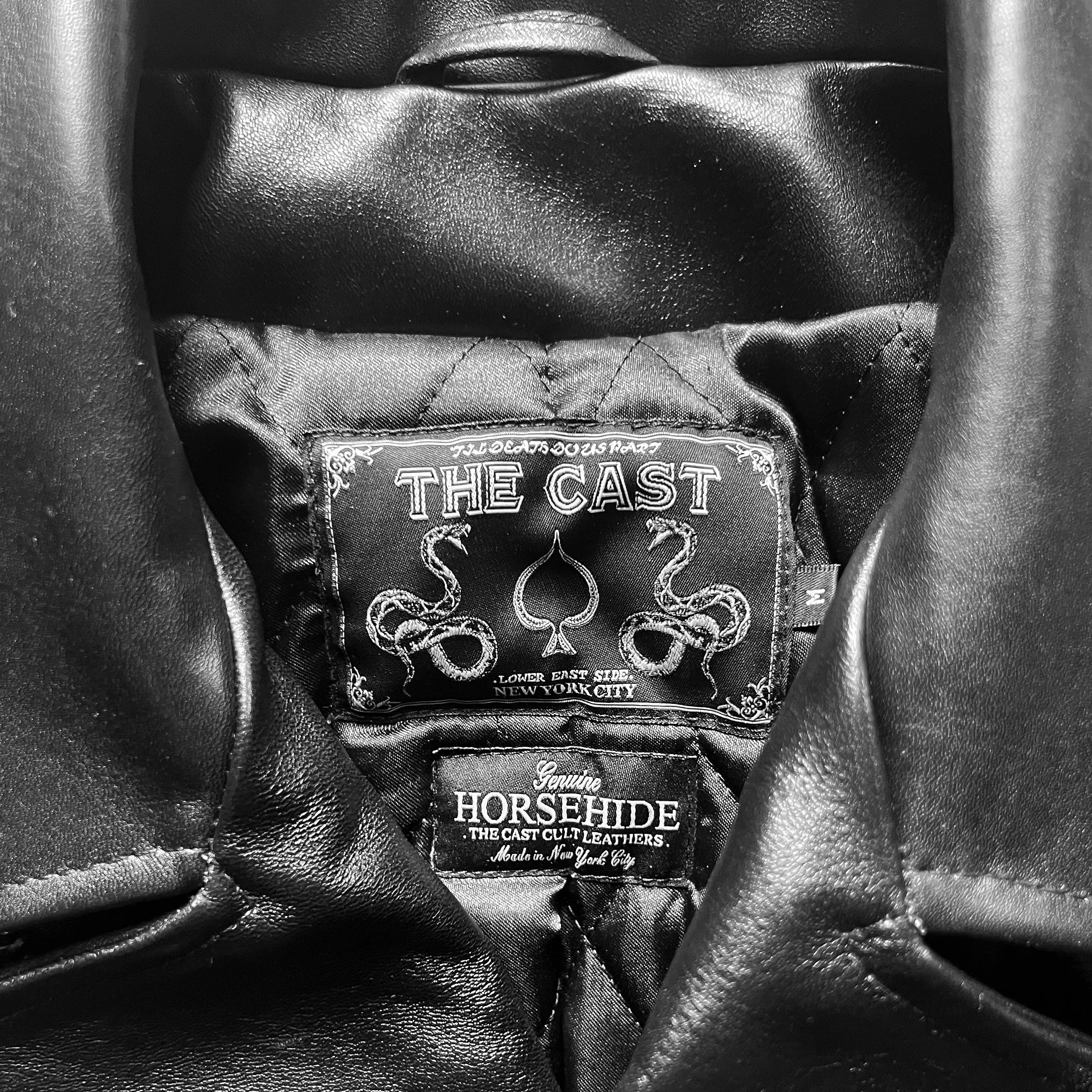 HORSEHIDE CROPPED ESSEX BLACK LEATHER JACKET