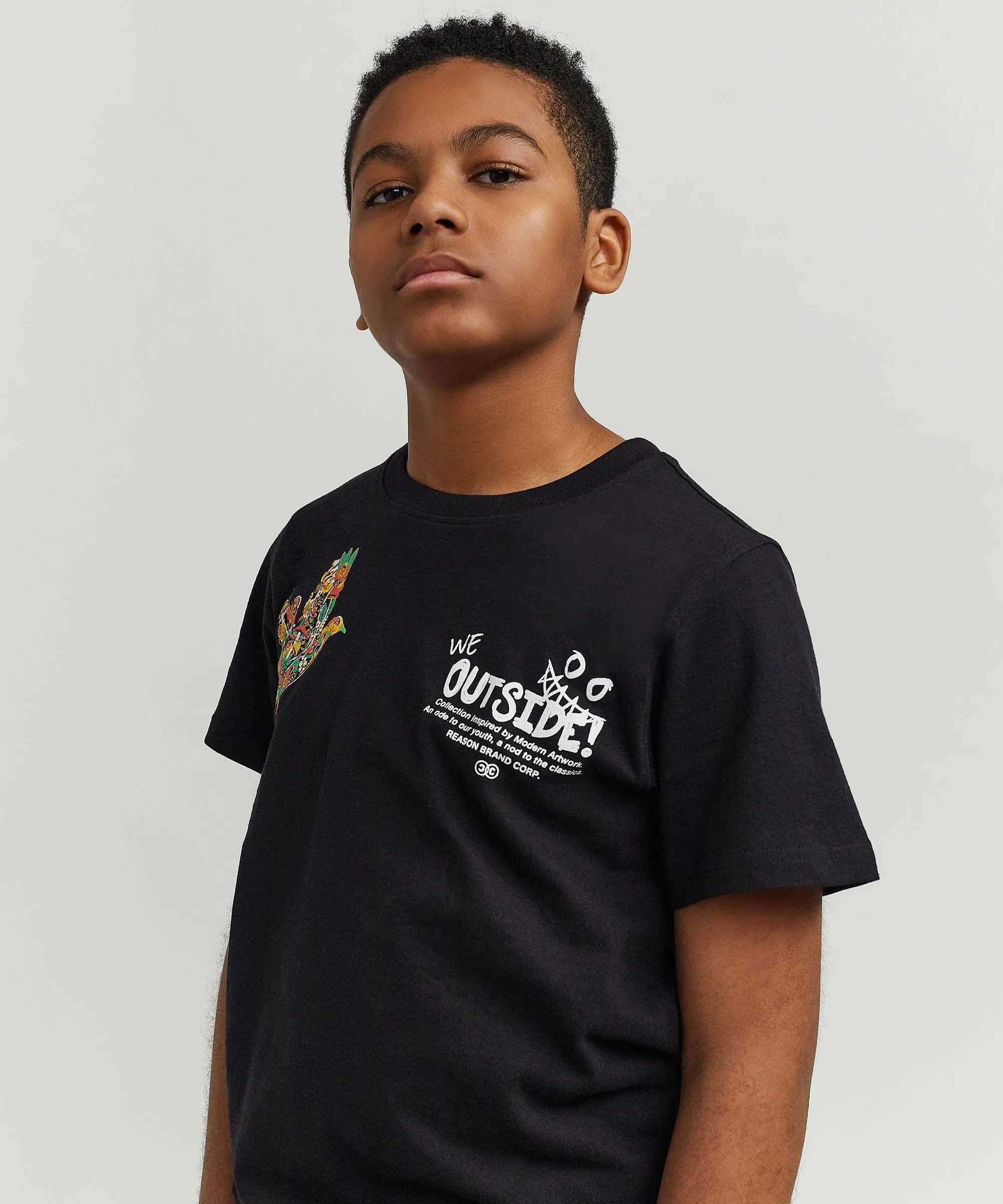 Kids We Outside Short Sleeve Tee - Black