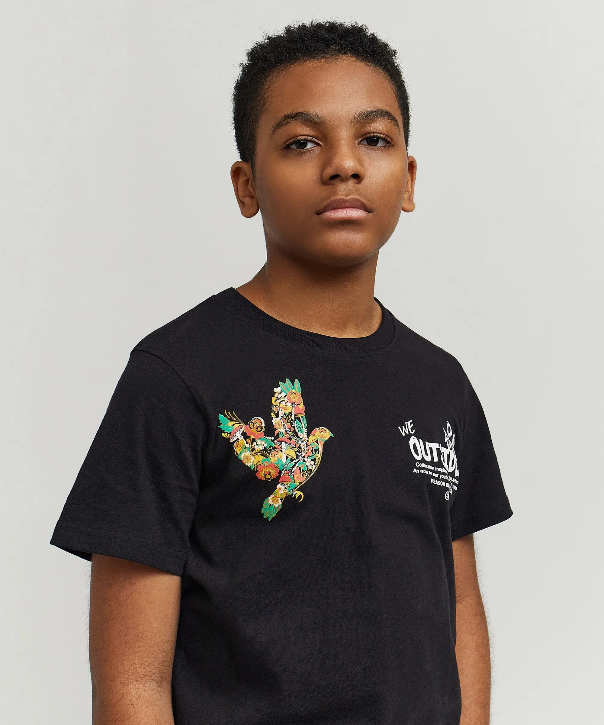 Kids We Outside Short Sleeve Tee - Black
