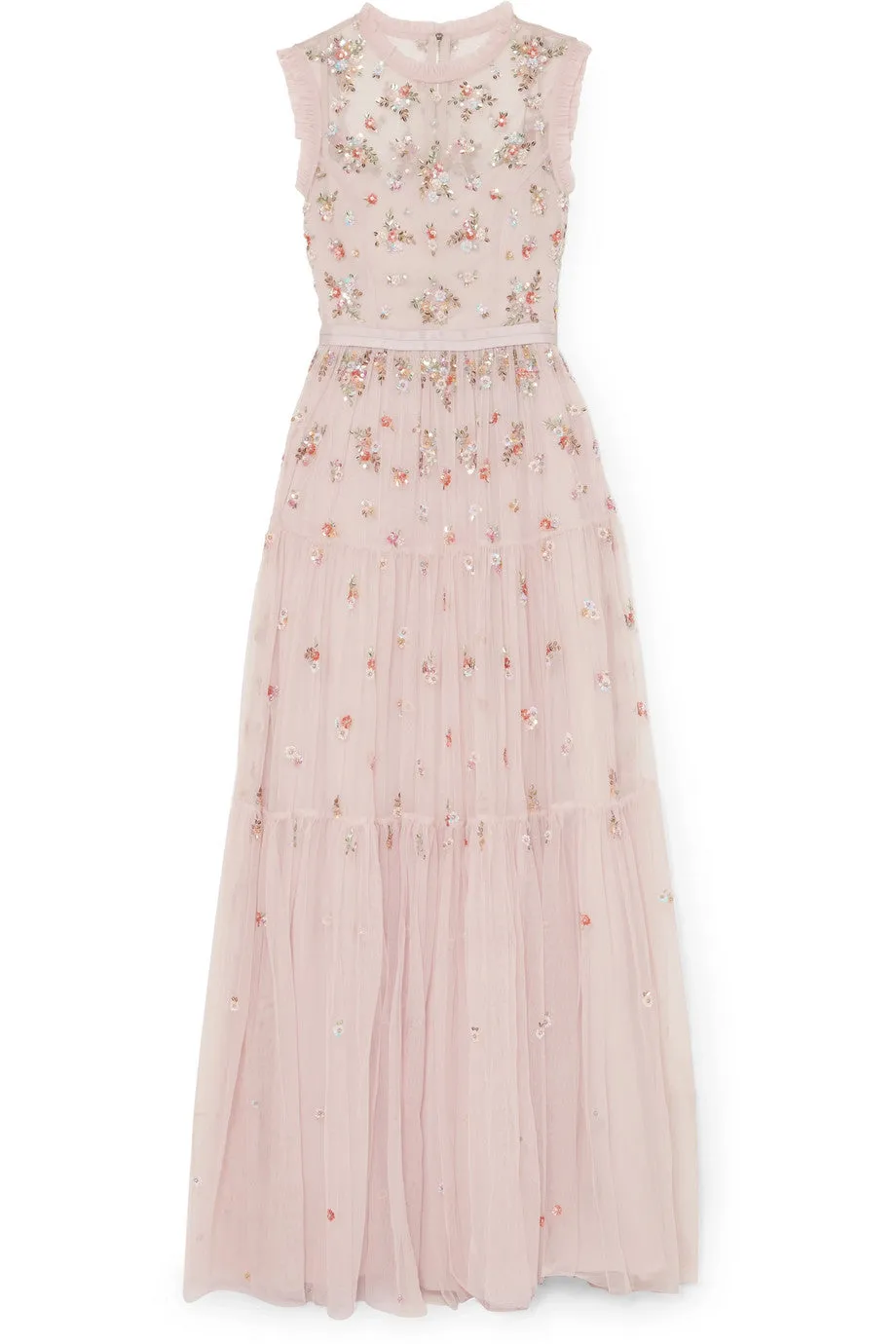 Lavender Rainbow Ditsy Embellished Tulle Gown (UK 10)