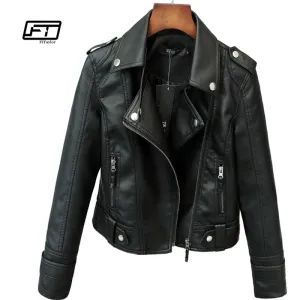 Leather Jackets  New Spring Autumn Women Short Faux