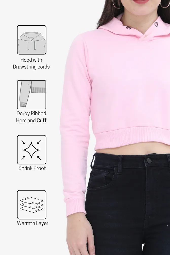 Light Pink Crop Hoodie for women