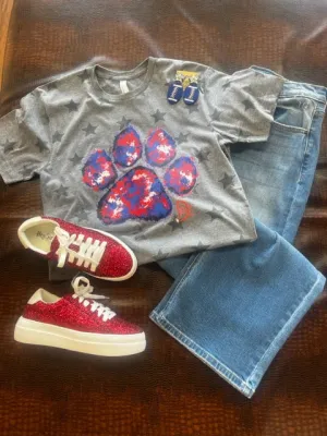 Lions Tie Dye Paw Star Graphic Tee
