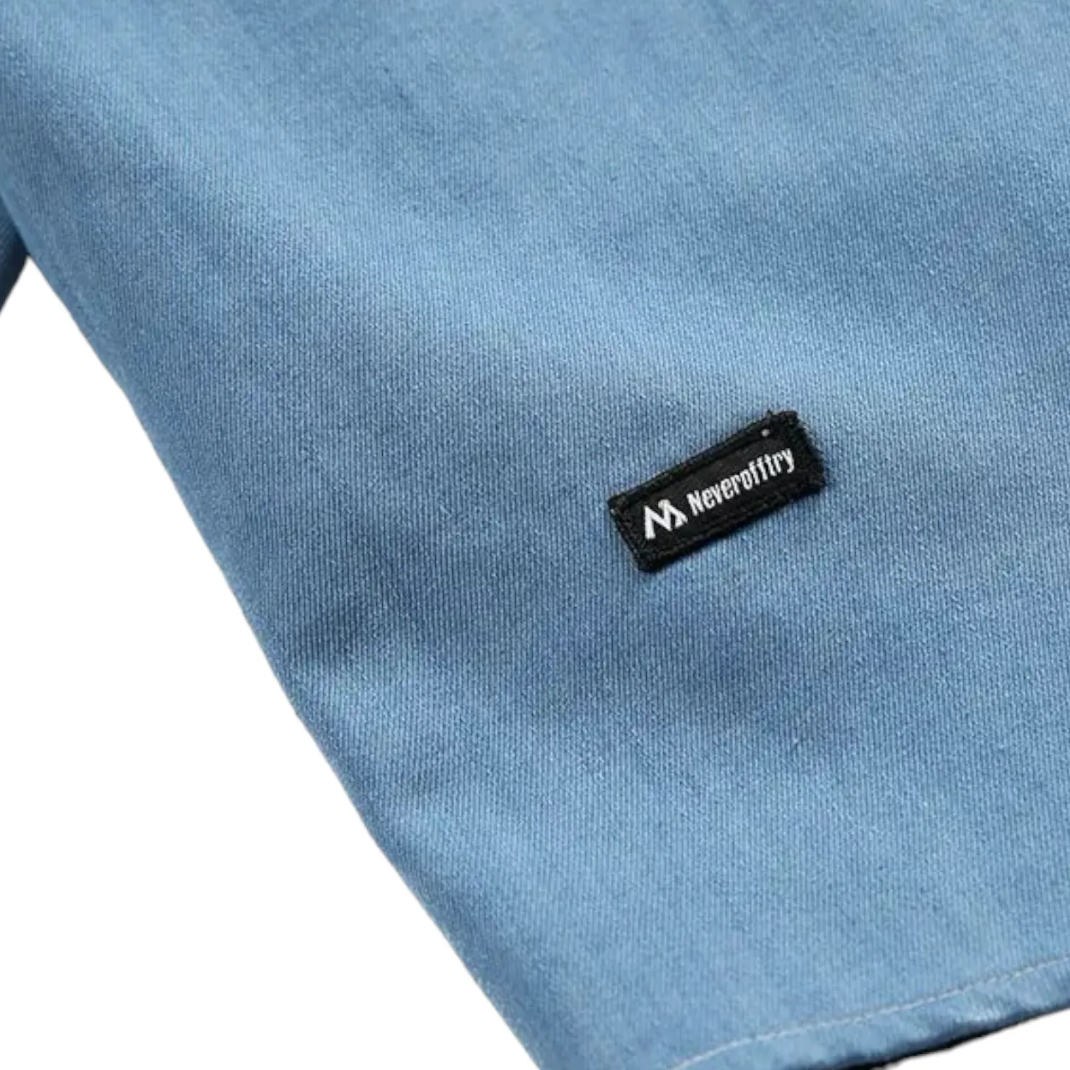 Loose fit chambray shirt with plaid back