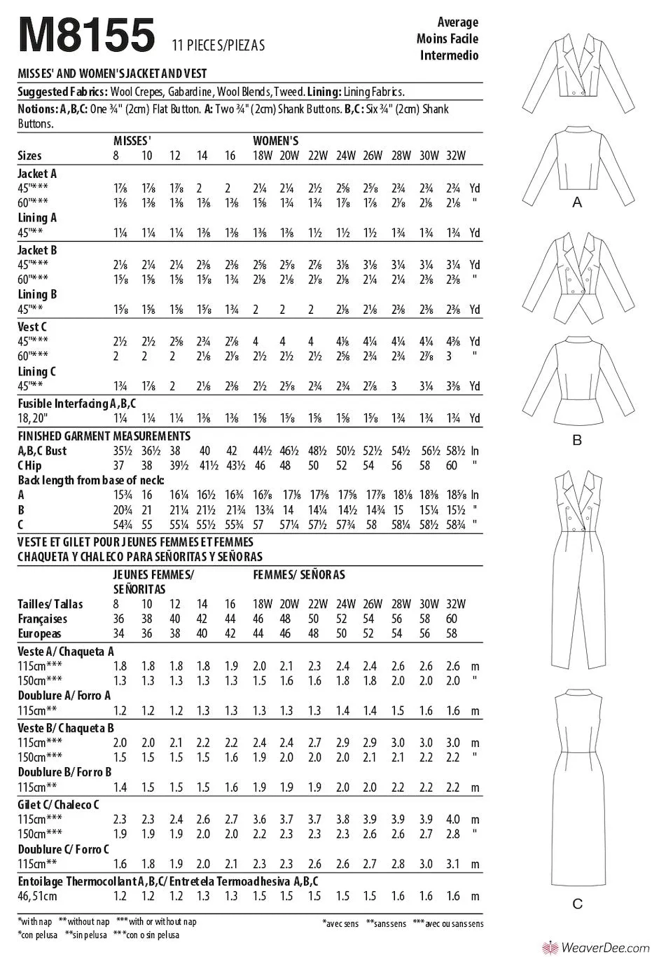 McCall's Pattern M8155 Misses' & Women's Jacket & Vest #BrightonMcCalls
