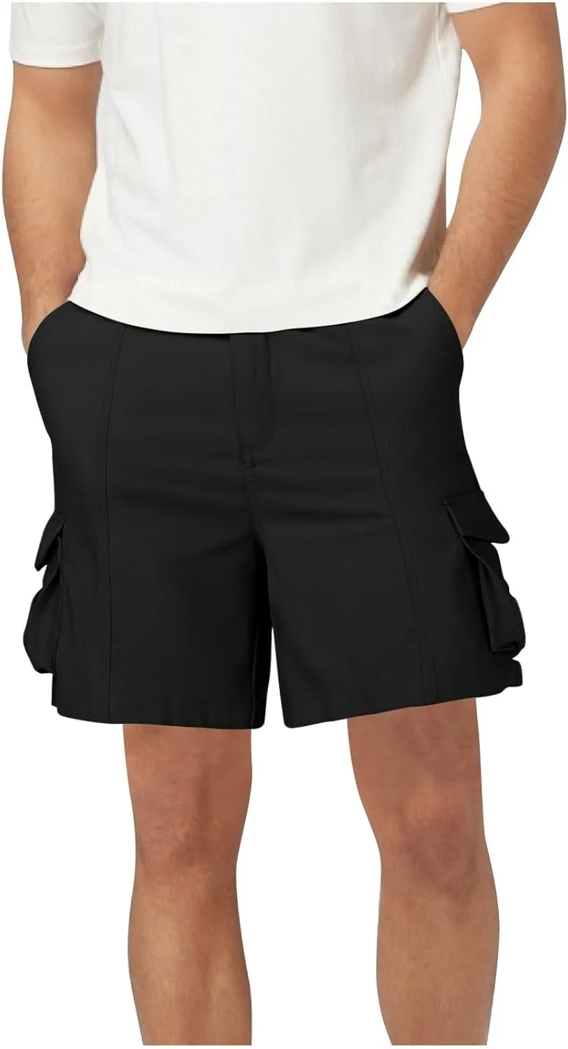 Mens Baggy Cargo Shorts Lightweight Summer Golf Chino Work Shorts Stretch Wasit Workout Hiking Shorts 6 Pockets