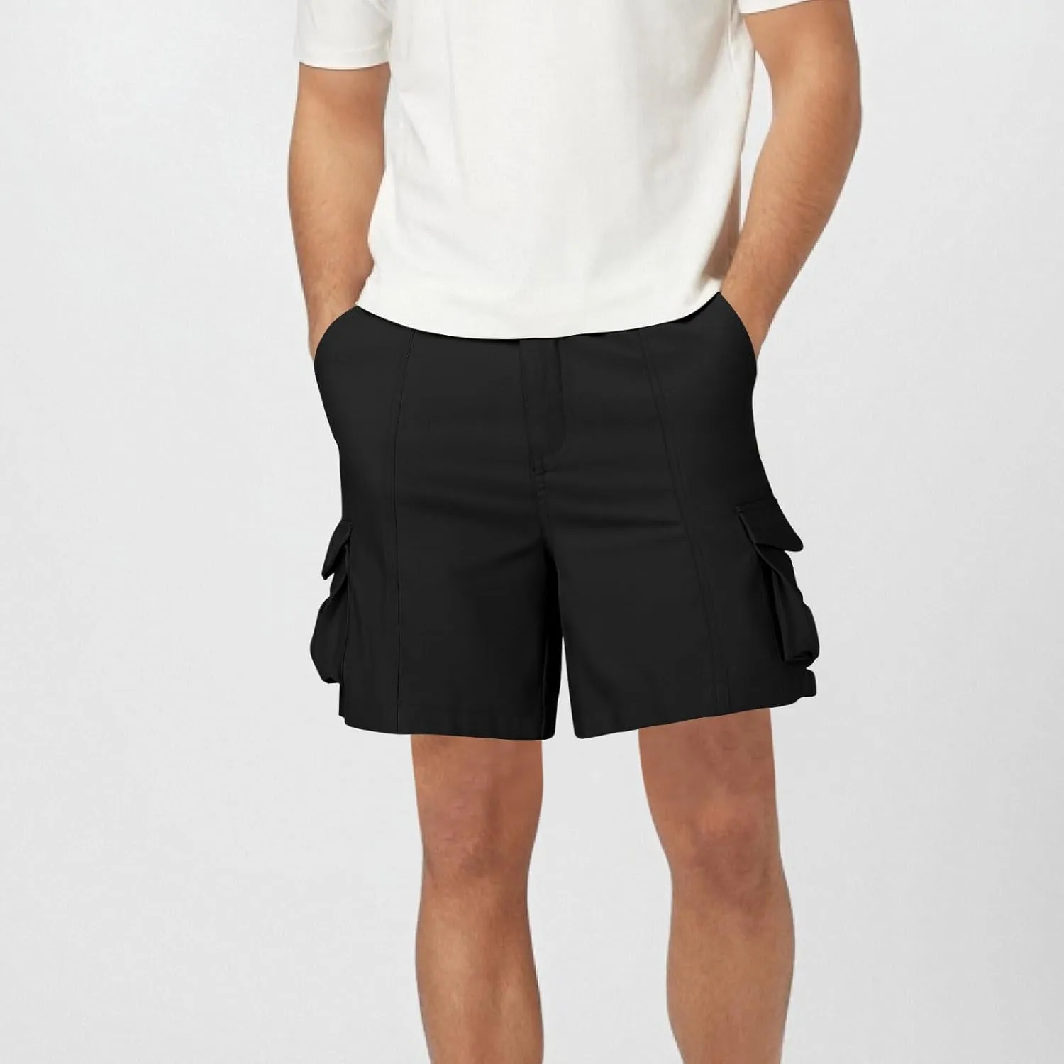 Mens Baggy Cargo Shorts Lightweight Summer Golf Chino Work Shorts Stretch Wasit Workout Hiking Shorts 6 Pockets