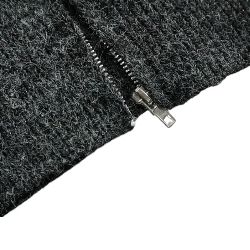 Mohair ski mask hooded cardigan