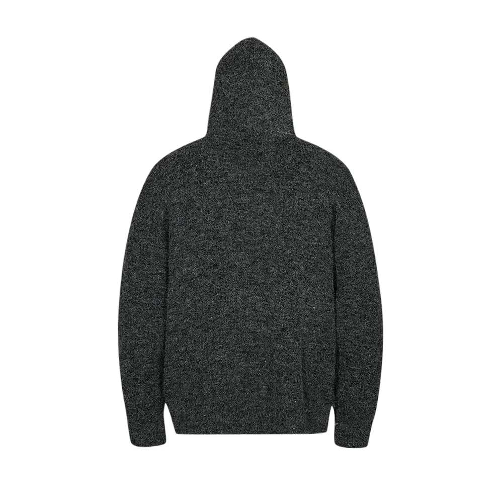 Mohair ski mask hooded cardigan