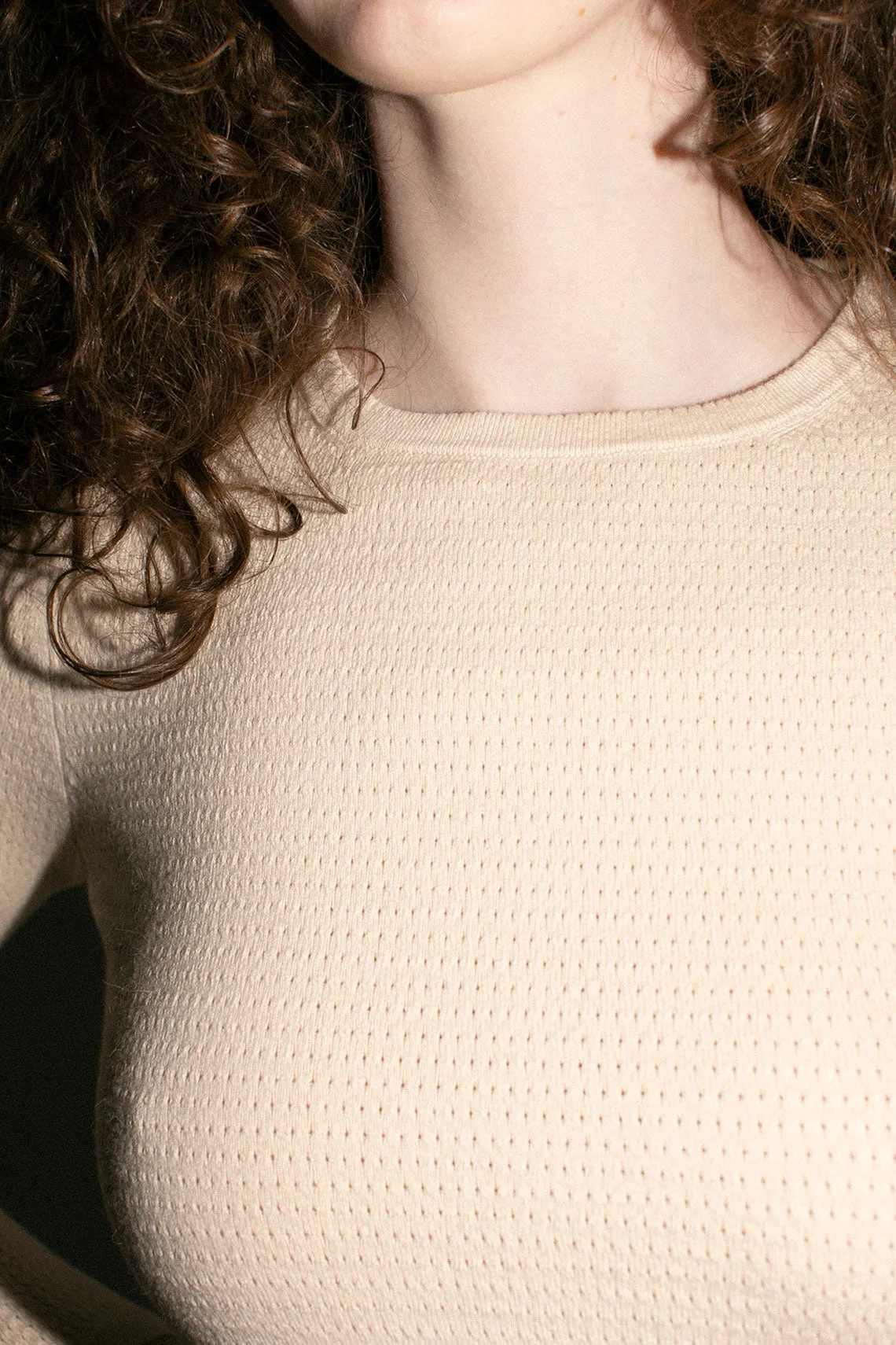 Natural Mesh Crewneck
