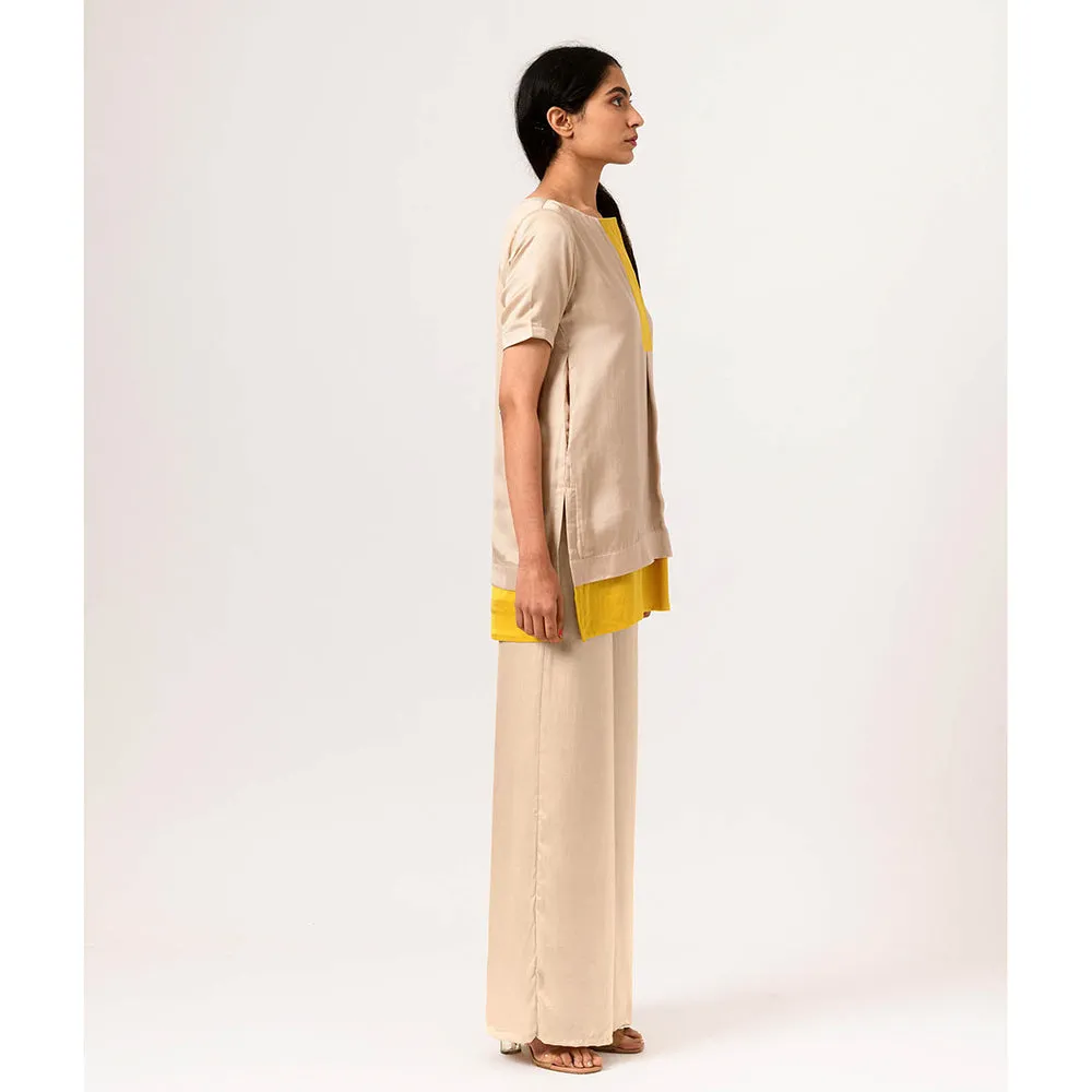 NEORA BY NEHAL CHOPRA Yellow Ecru Co Ord (Set of 2)