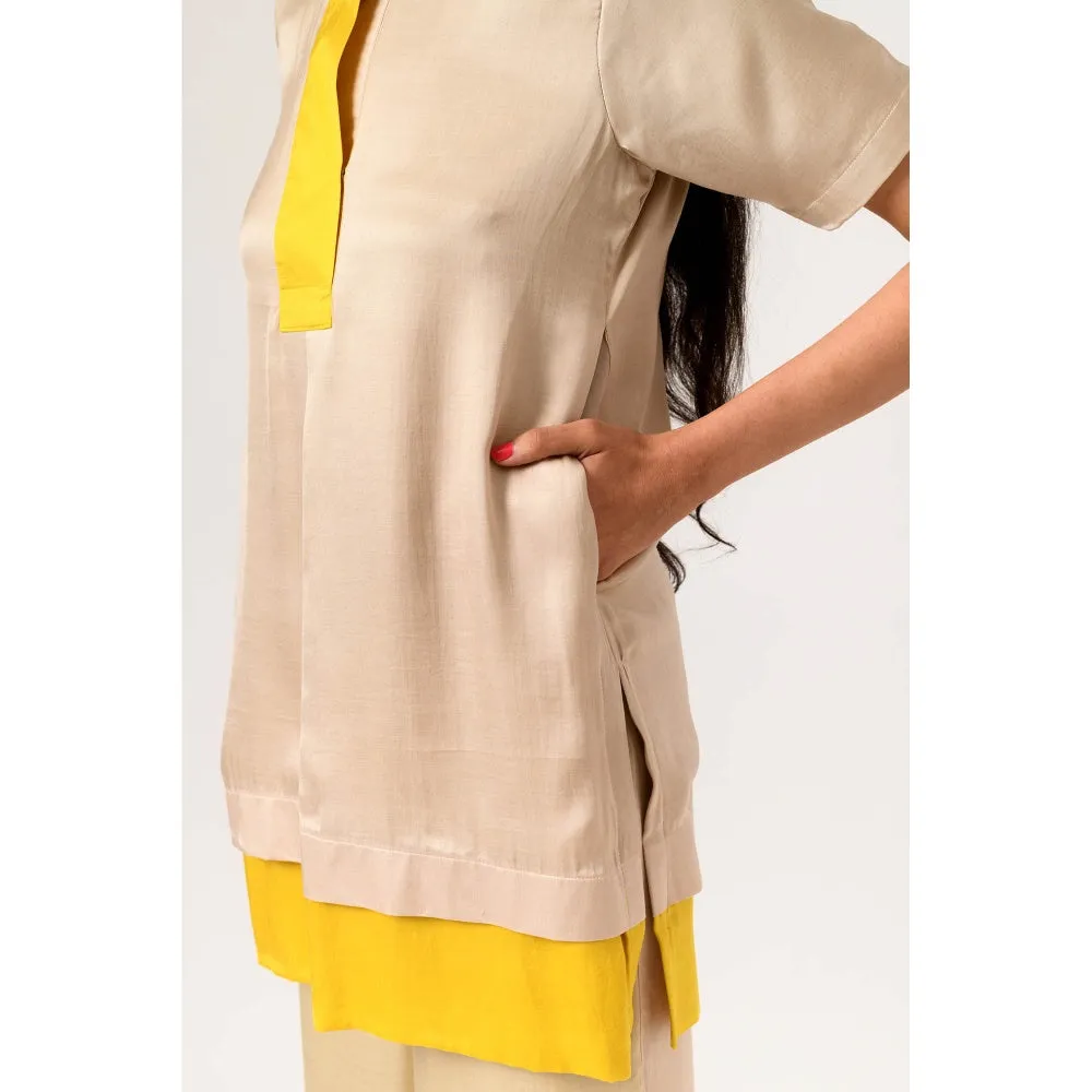 NEORA BY NEHAL CHOPRA Yellow Ecru Co Ord (Set of 2)